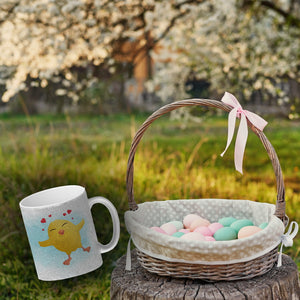 Frohe Ostern Kaffeebecher mit lustigem Küken