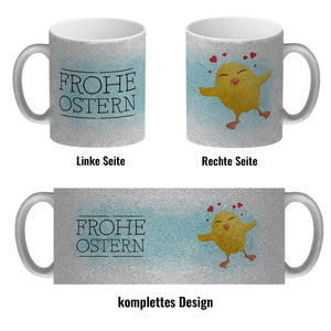 Frohe Ostern Kaffeebecher mit lustigem Küken