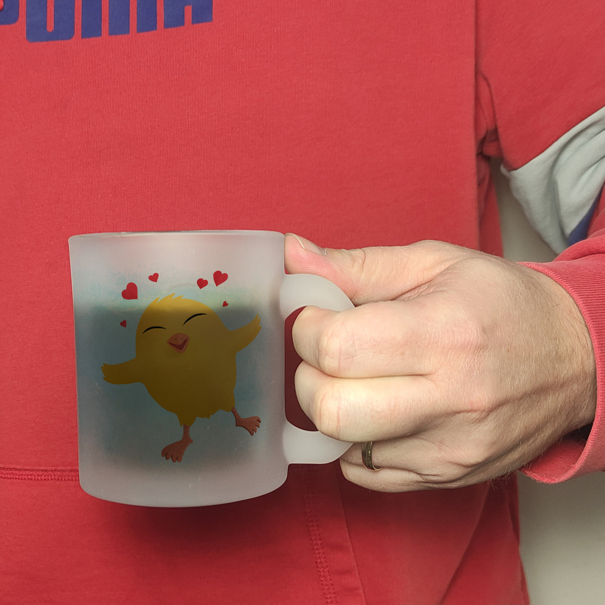 Frohe Ostern Kaffeebecher mit lustigem Küken