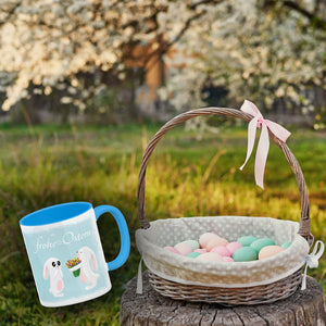 Frohe Ostern Kaffeebecher mit süßen Häschen