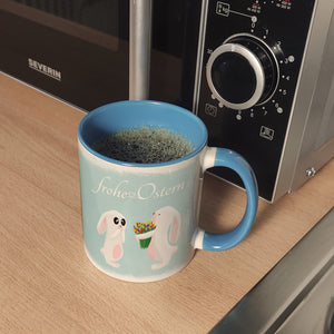 Frohe Ostern Kaffeebecher mit süßen Häschen