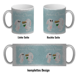 Frohe Ostern Kaffeebecher mit süßen Häschen