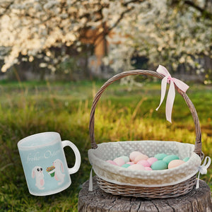 Frohe Ostern Kaffeebecher mit süßen Häschen
