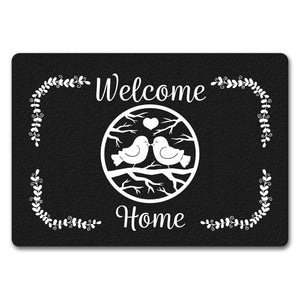 Welcome Home Fußmatte mit niedlichen Vögeln