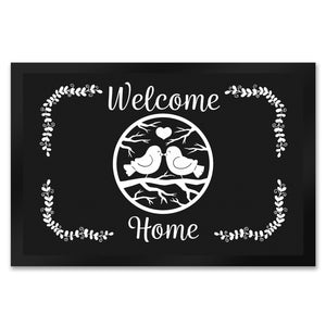 Welcome Home Fußmatte mit niedlichen Vögeln