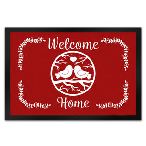 Welcome Home Fußmatte mit niedlichen Vögeln