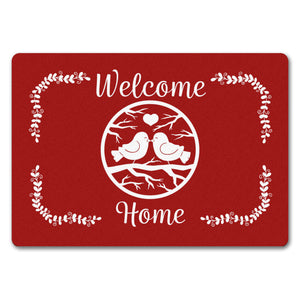 Welcome Home Fußmatte mit niedlichen Vögeln