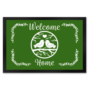Welcome Home Fußmatte mit niedlichen Vögeln