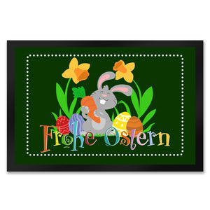 Frohe Ostern mit niedlichem Osterhasen Fußmatte