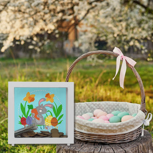 Frohe Ostern Spardose mit niedlichem Osterhasen und Ostereiern
