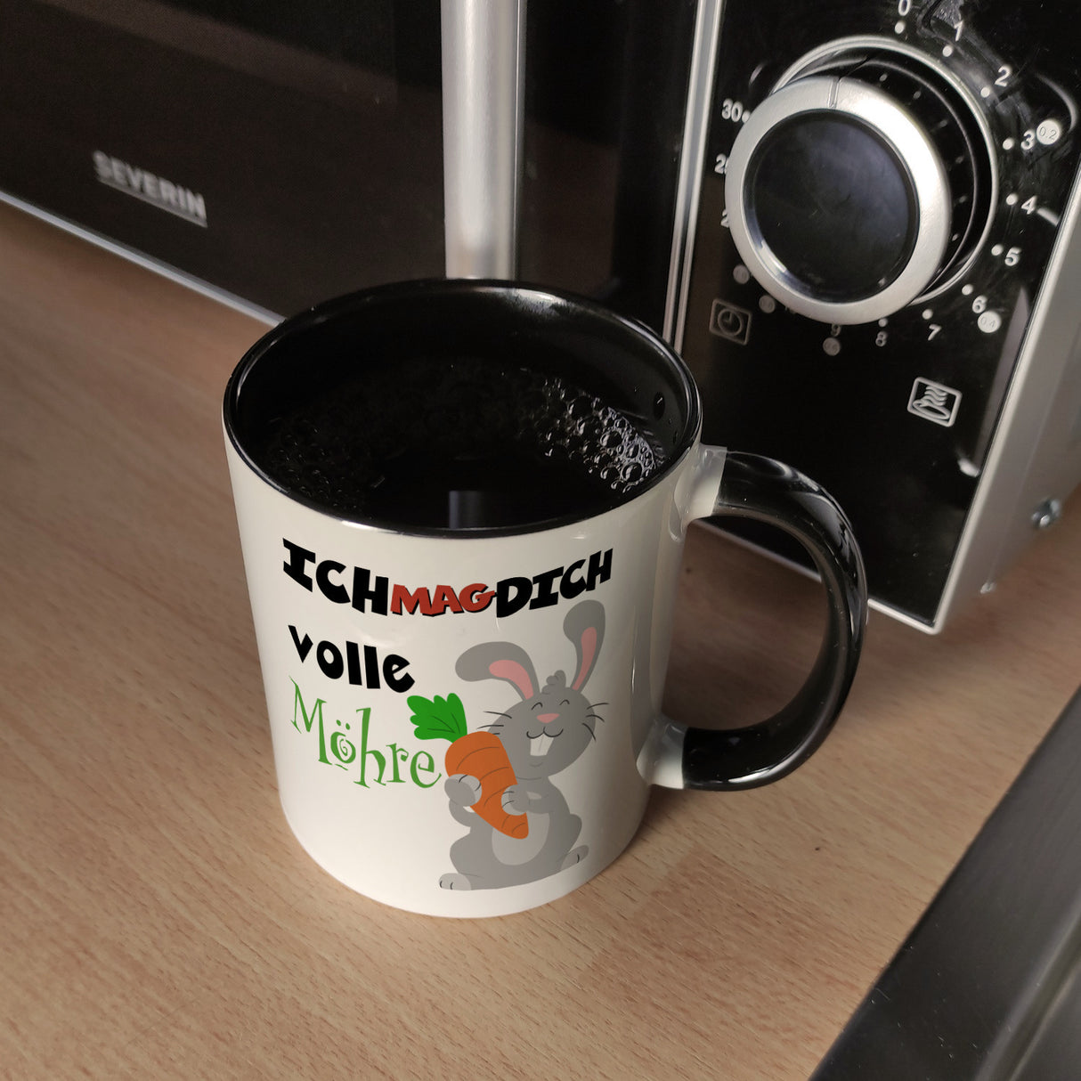 Ich mag dich volle Möhre Kaffeebecher mit süßem Hasen