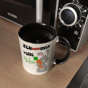 Ich mag dich volle Möhre Kaffeebecher mit süßem Hasen