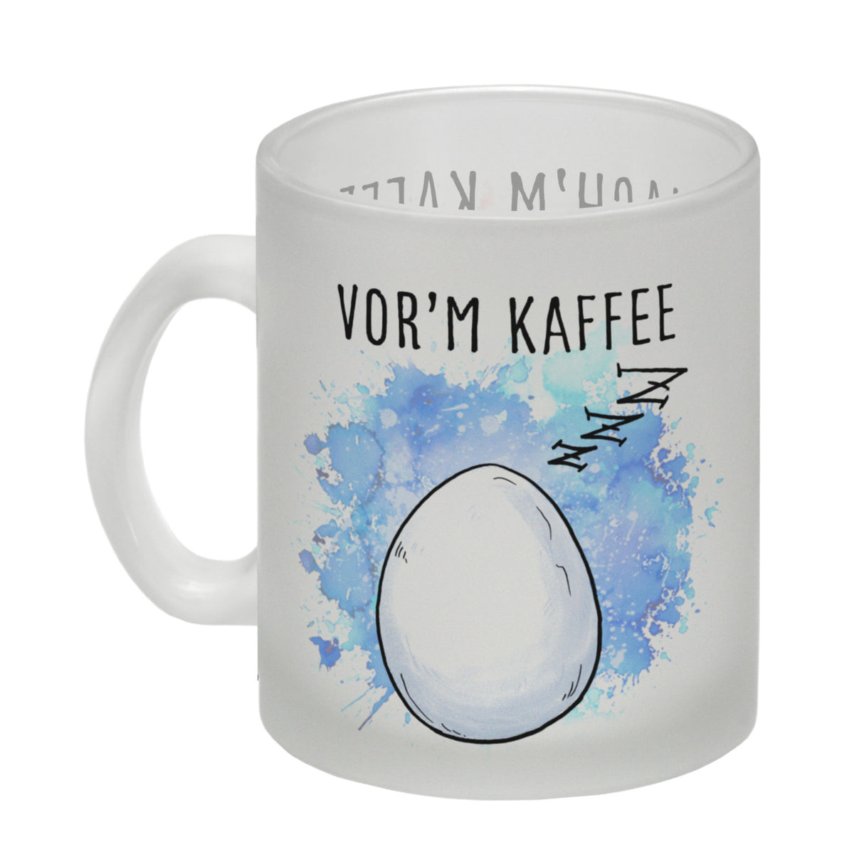 Vor'm Kaffee - nach'm Kaffee Kaffeebecher mit süßem Küken im Ei