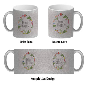 Frohe Ostern Kaffeebecher mit Blumen und Osterei