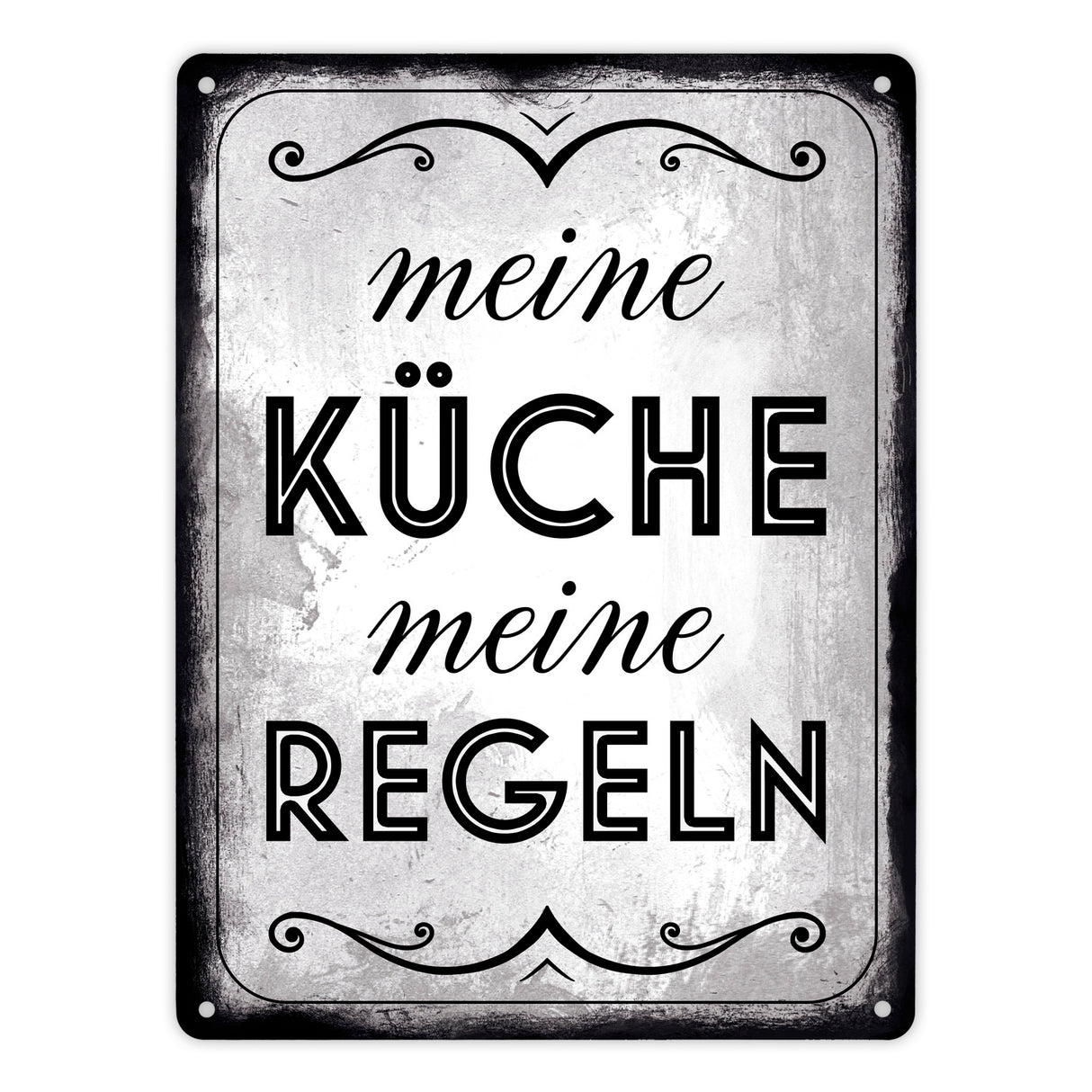 Meine Küche meine Regeln Retro Metallschild