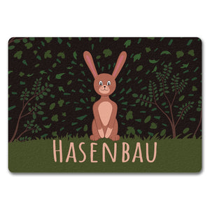 Hasenbau Fußmatte mit niedlichem Hasen