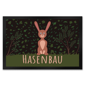 Hasenbau Fußmatte mit niedlichem Hasen