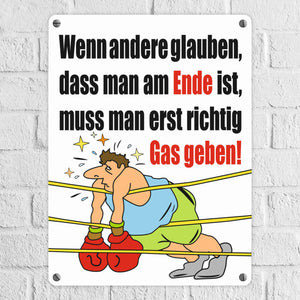 Boxer Metallschild zum Thema Motivation