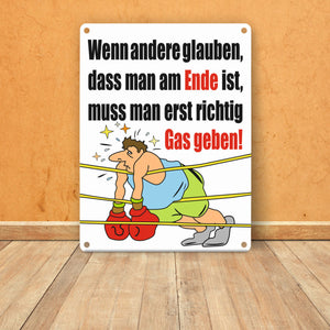 Boxer Metallschild zum Thema Motivation