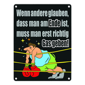 Boxer Metallschild zum Thema Motivation