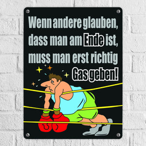 Boxer Metallschild zum Thema Motivation