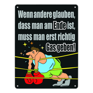Boxer Metallschild zum Thema Motivation