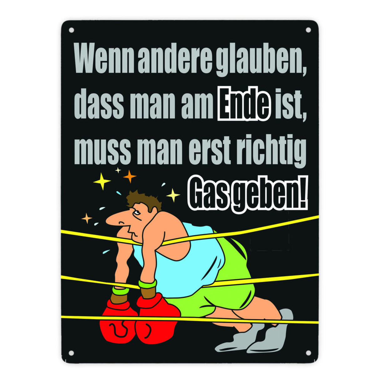 Boxer Metallschild zum Thema Motivation