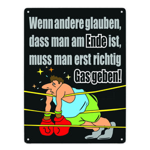 Boxer Metallschild zum Thema Motivation