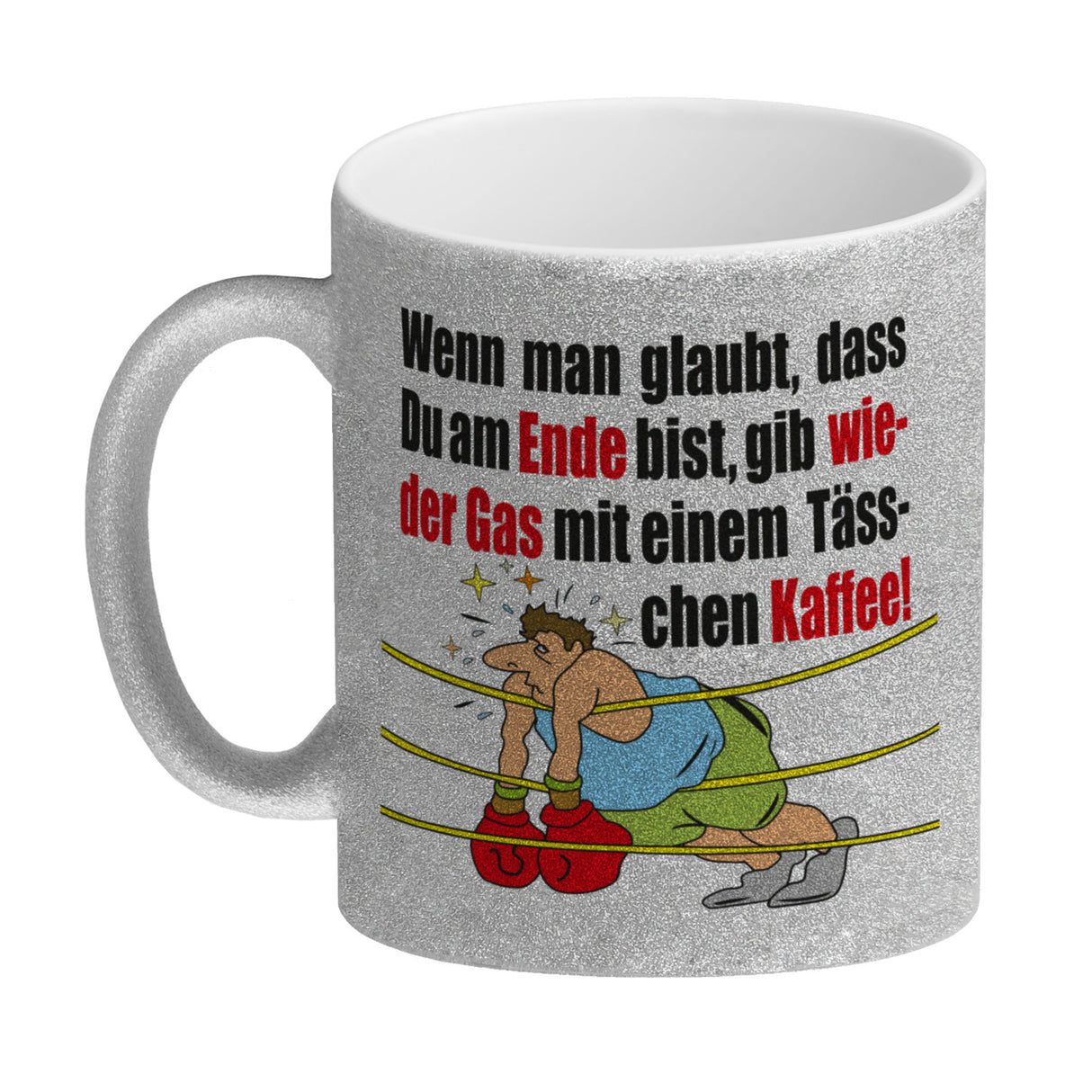 Motivation Kaffeebecher mit Boxer Motiv