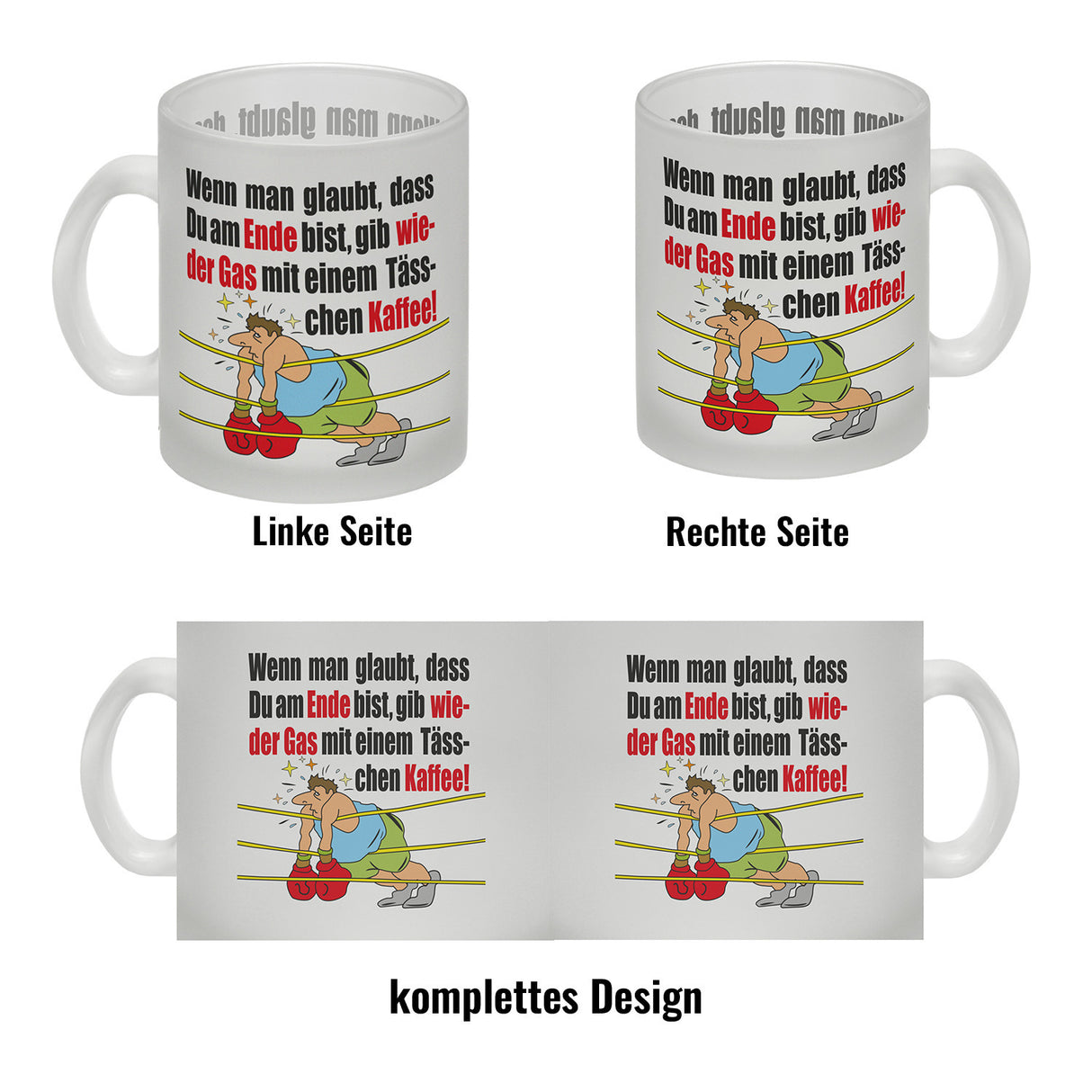 Motivation Kaffeebecher mit Boxer Motiv