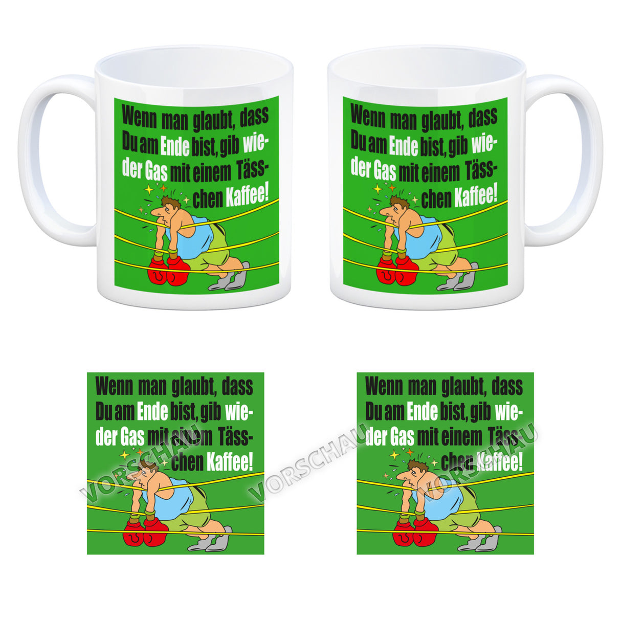 Motivation Kaffeebecher mit Boxer Motiv