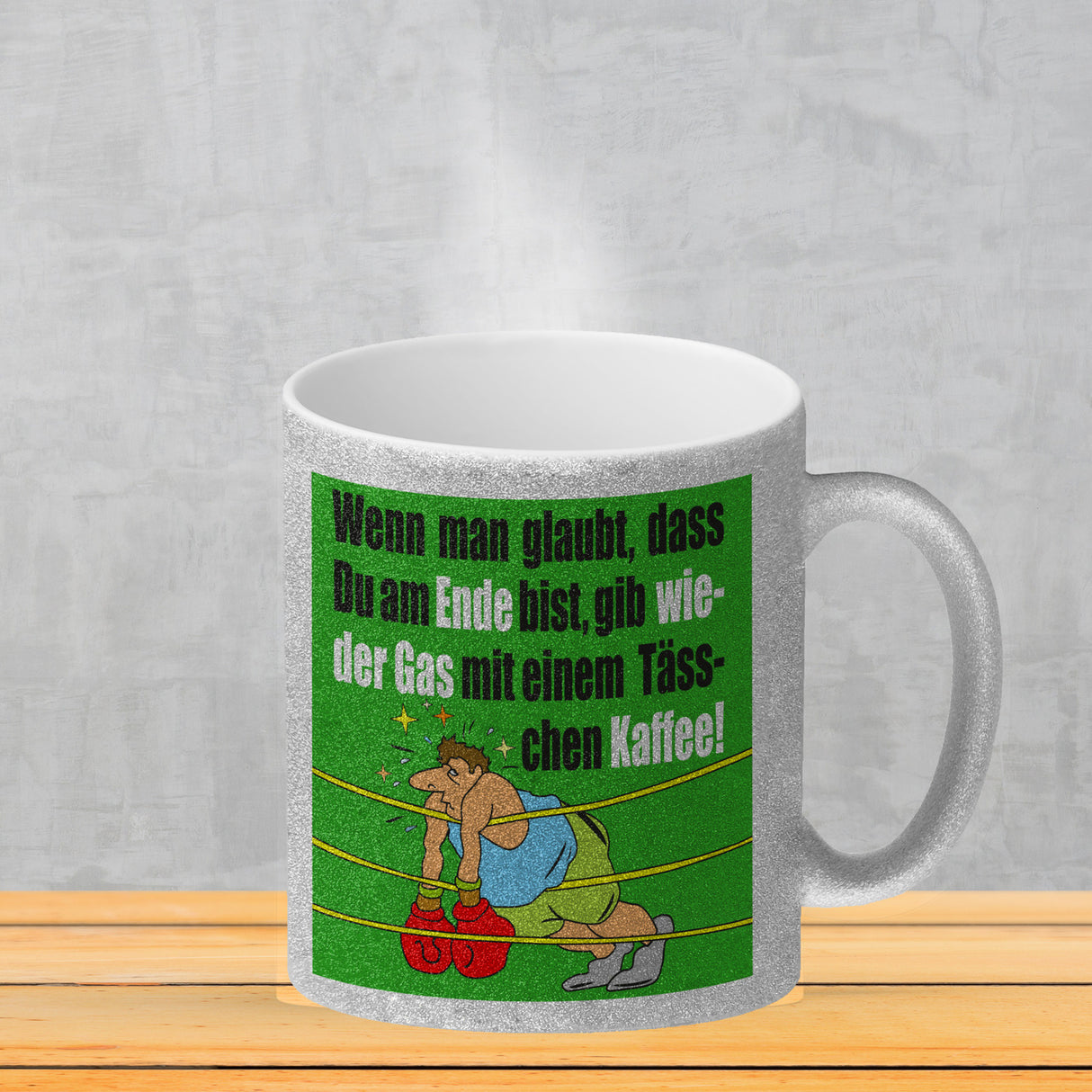 Motivation Kaffeebecher mit Boxer Motiv