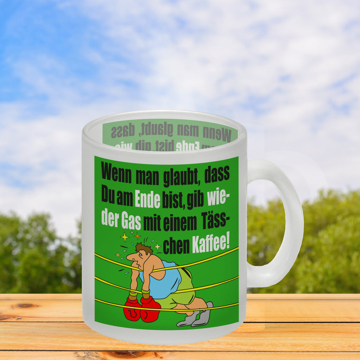 Motivation Kaffeebecher mit Boxer Motiv