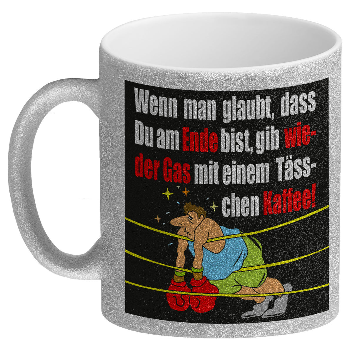 Motivation Kaffeebecher mit Boxer Motiv