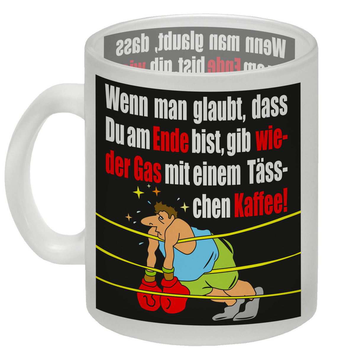 Motivation Kaffeebecher mit Boxer Motiv