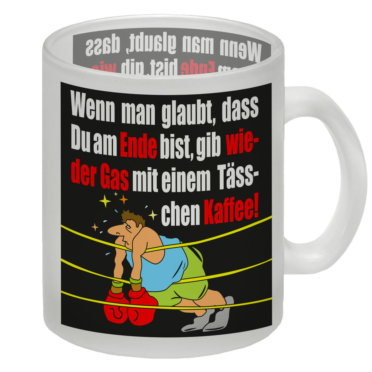 Motivation Kaffeebecher mit Boxer Motiv