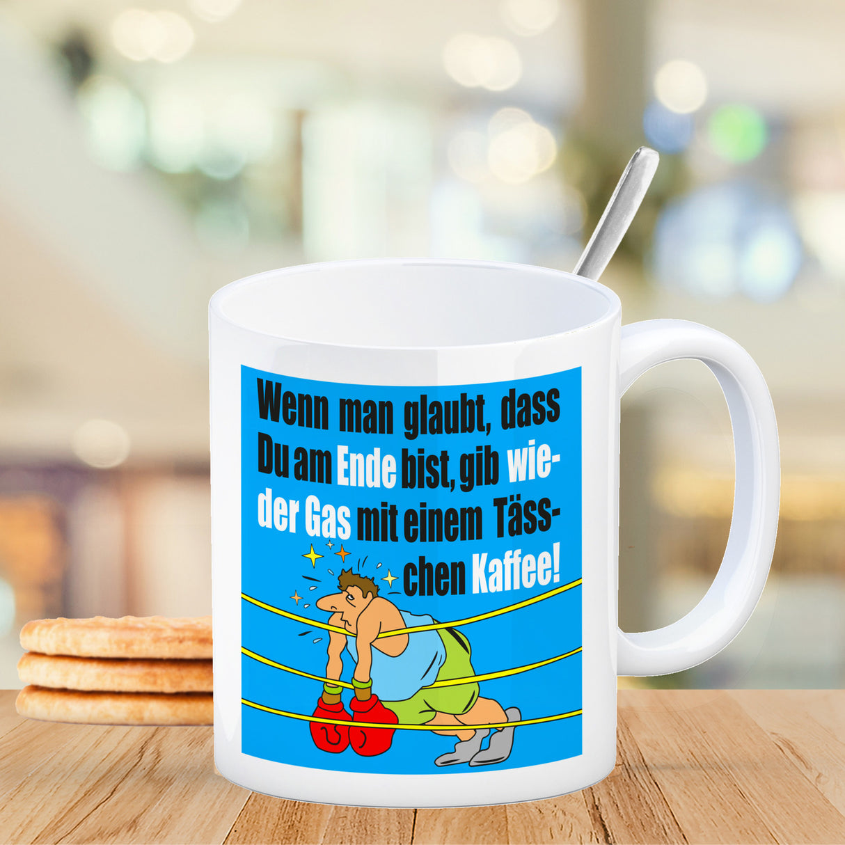 Motivation Kaffeebecher mit Boxer Motiv