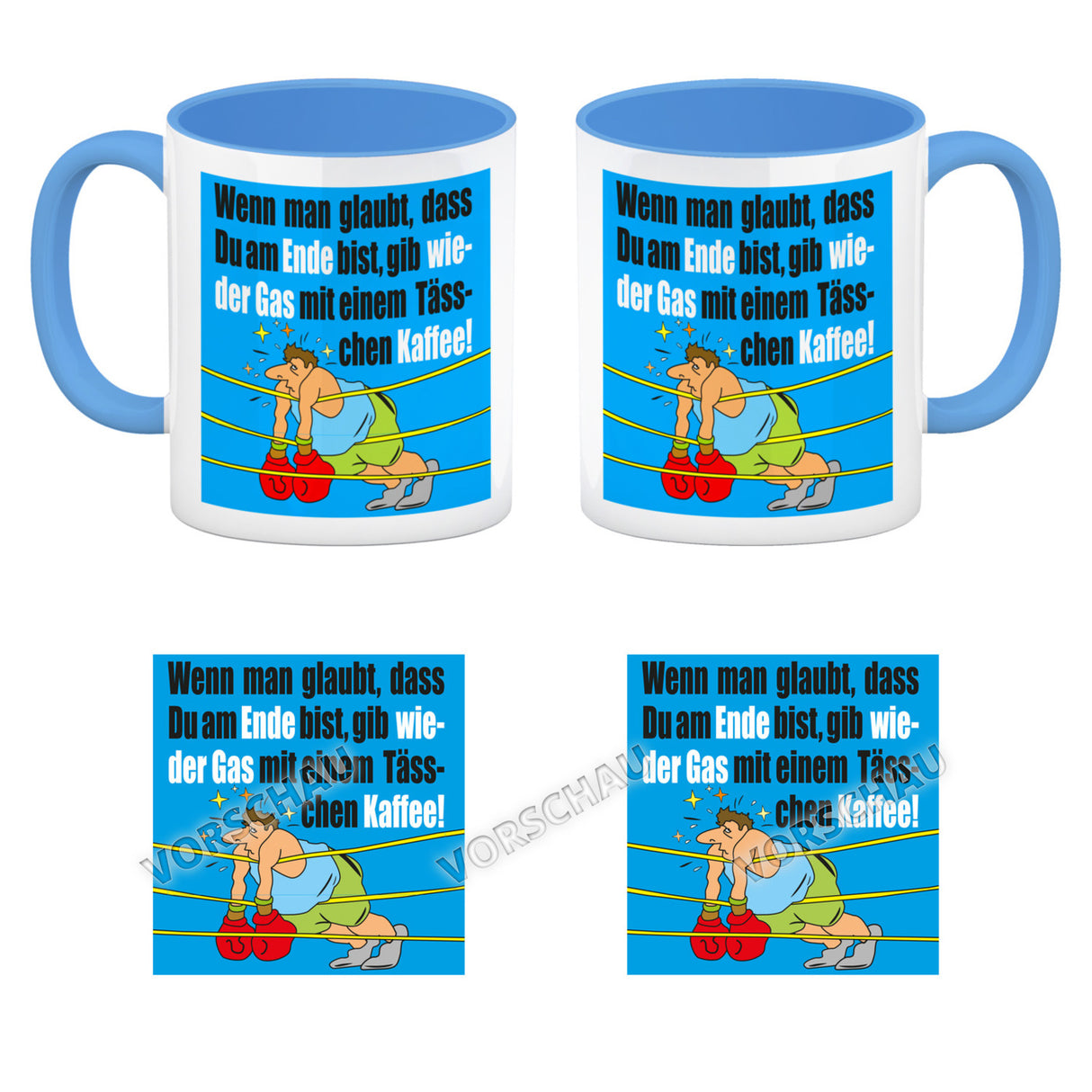 Motivation Kaffeebecher mit Boxer Motiv