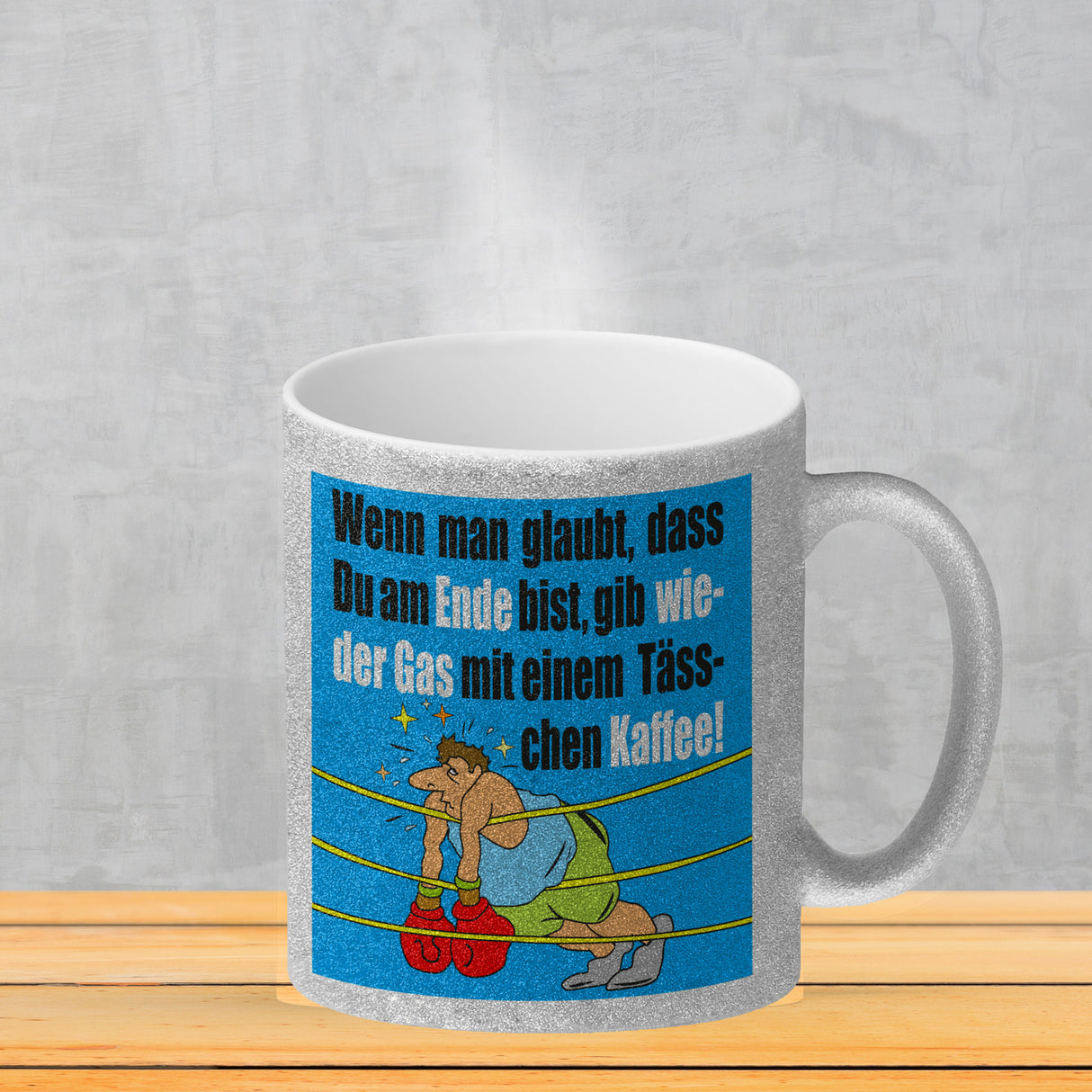 Motivation Kaffeebecher mit Boxer Motiv