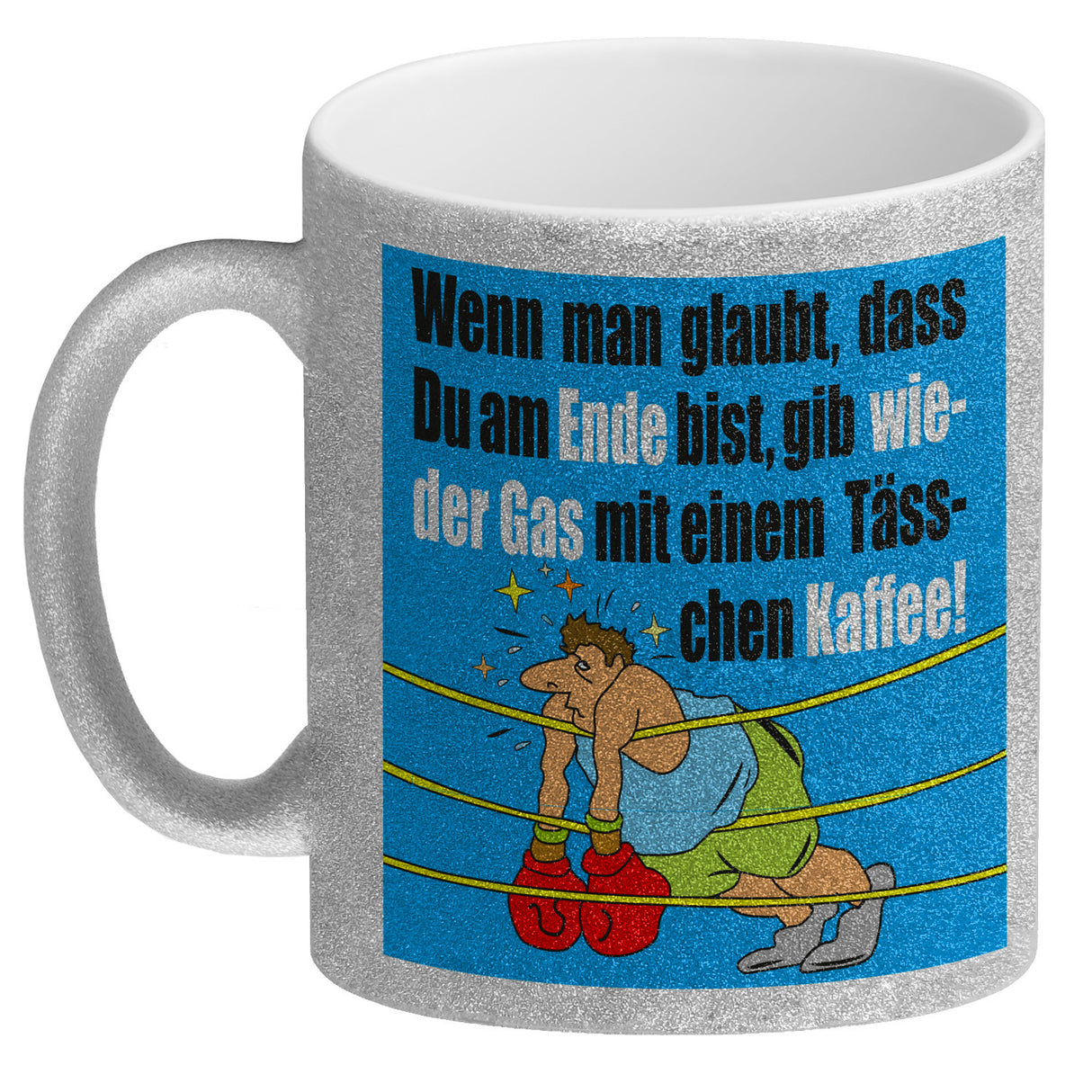 Motivation Kaffeebecher mit Boxer Motiv
