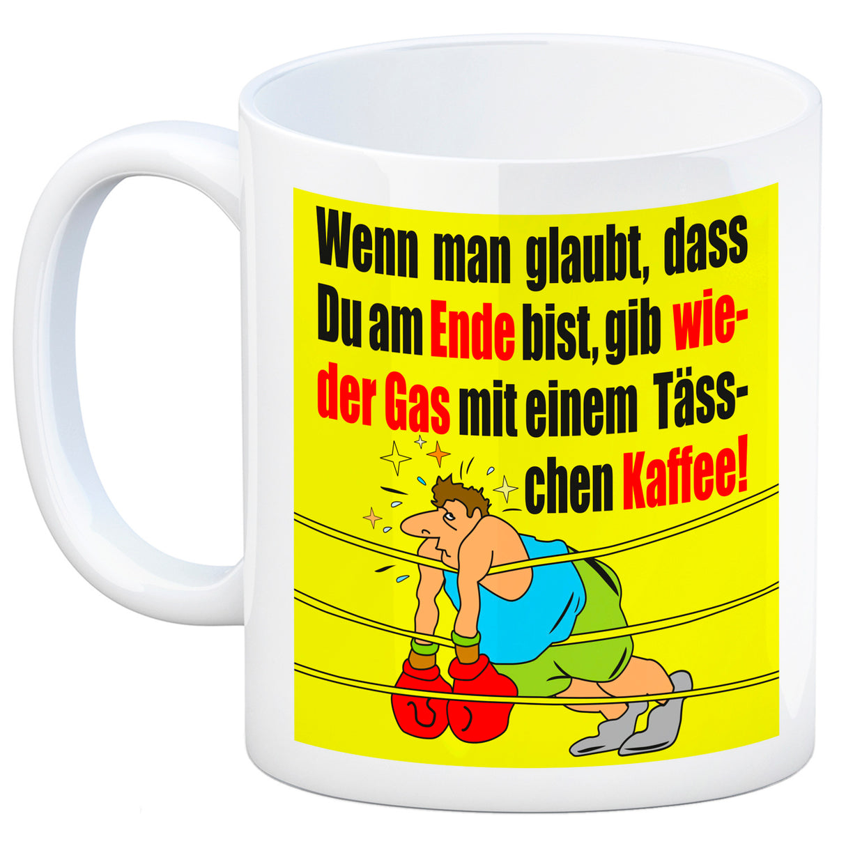 Motivation Kaffeebecher mit Boxer Motiv