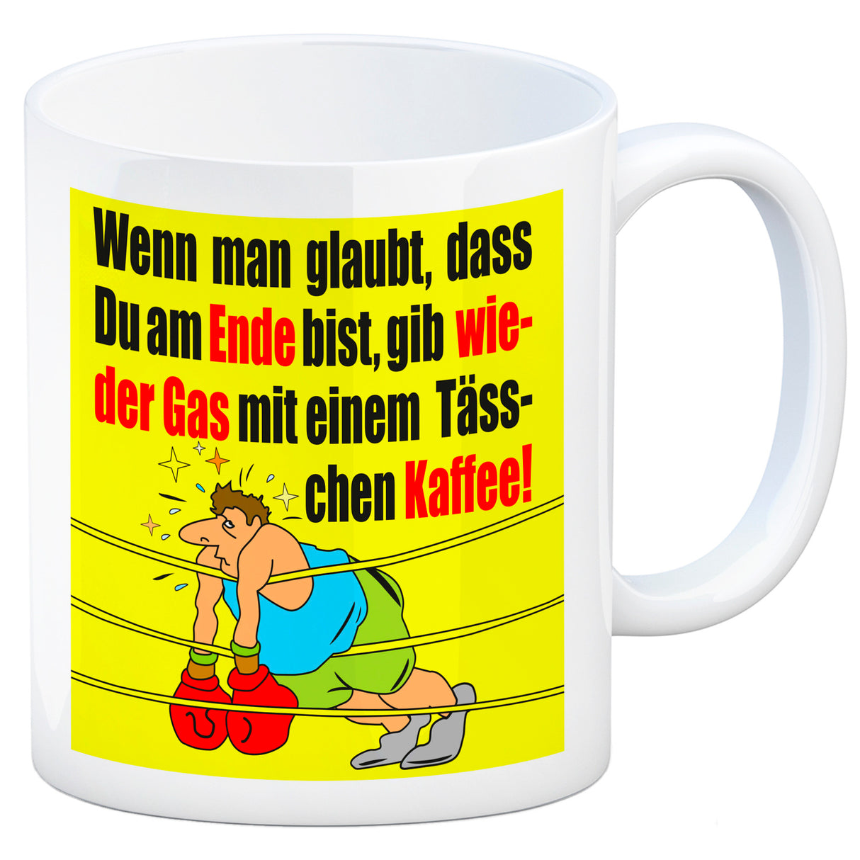 Motivation Kaffeebecher mit Boxer Motiv