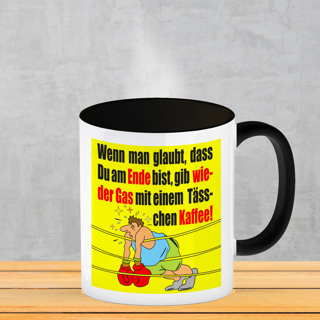 Motivation Kaffeebecher mit Boxer Motiv