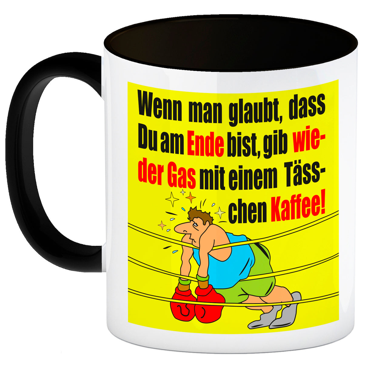 Motivation Kaffeebecher mit Boxer Motiv
