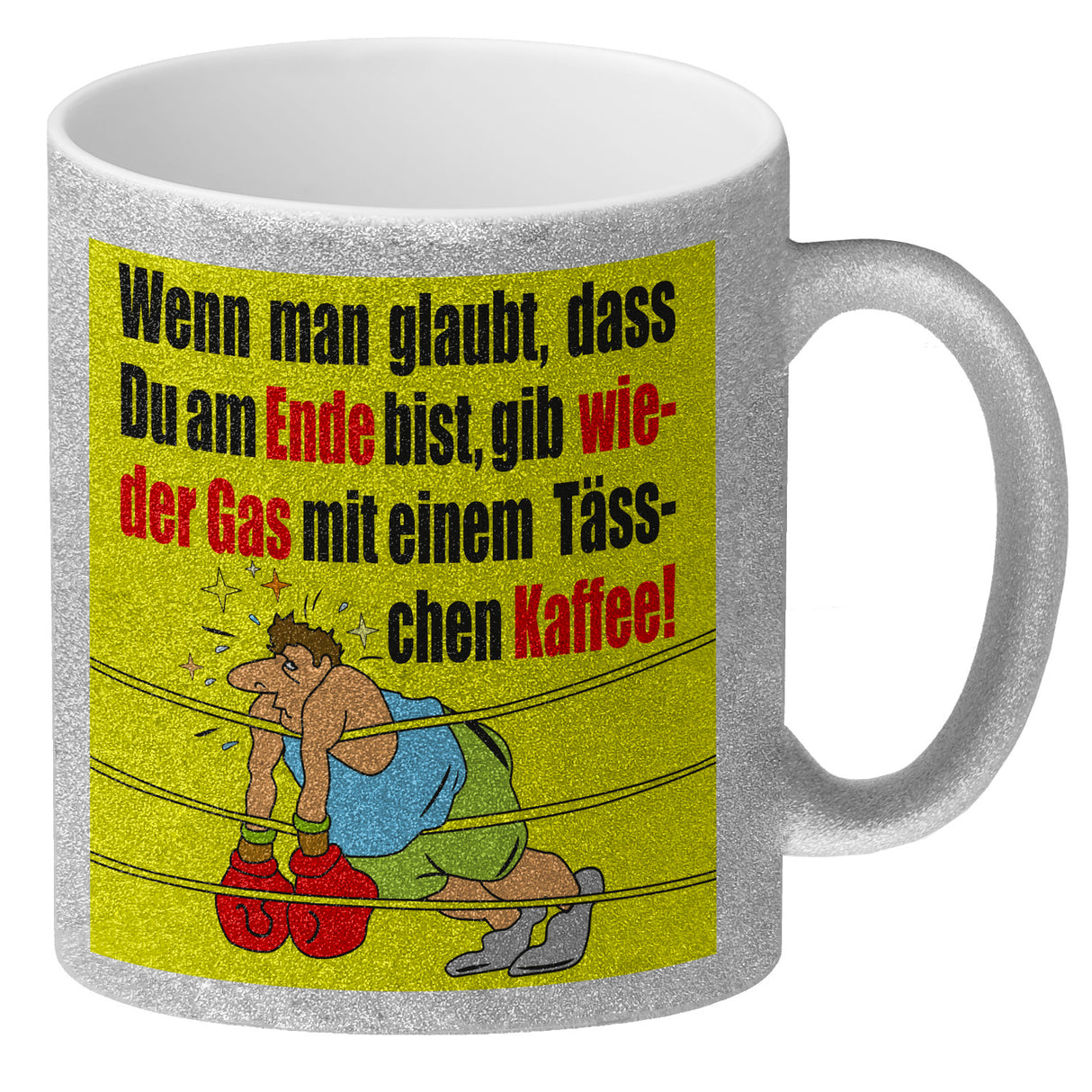 Motivation Kaffeebecher mit Boxer Motiv