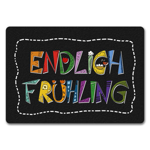 Endlich Frühling Fußmatte in bunten Farben