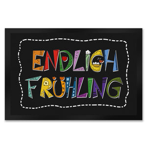 Endlich Frühling Fußmatte in bunten Farben