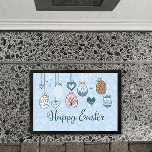 Happy Easter Ostern Fußmatte mit Ostereier-Motiv in rosa