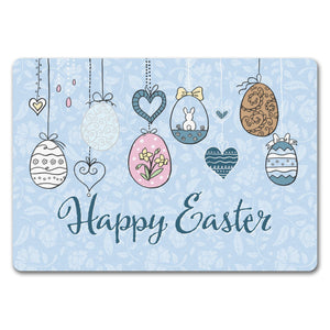 Happy Easter Ostern Fußmatte mit Ostereier-Motiv in rosa