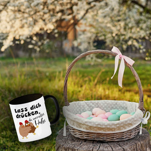 Lass dich drücken, du verrücktes Huhn Kaffeebecher